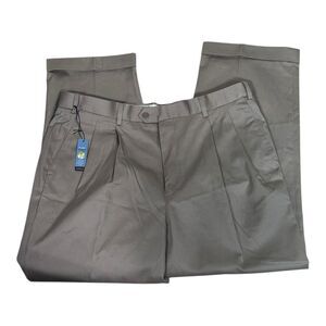 VAN HEUSEN Premium Pleated Dress Pants Flex Waist wrinkle resistant stain shield